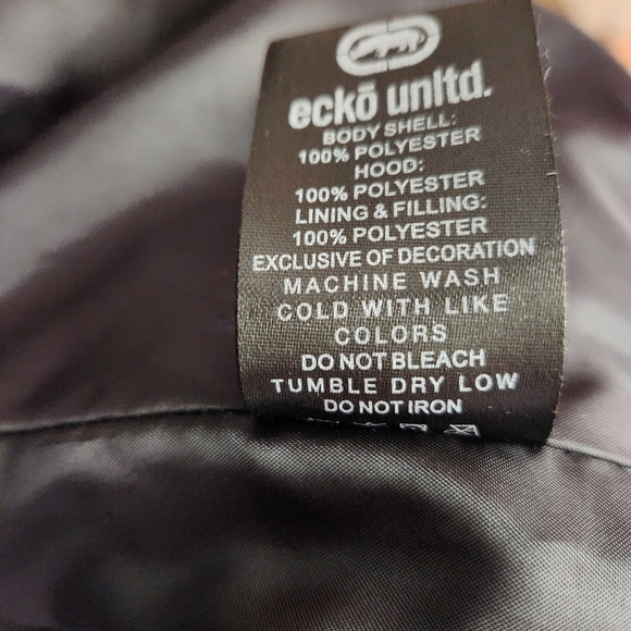 Ecko Unltd Black and Gray Puffer Jacket Men's Size 4X - Picture 11 of 11